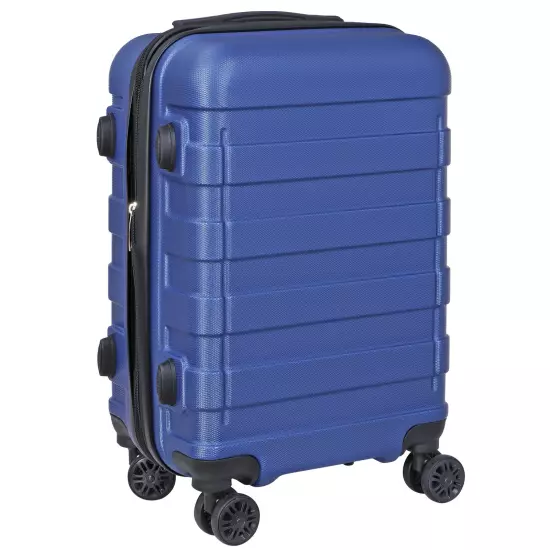 Travel Suitcase 21" Carry On Luggage Hardside Expandable Spinner with Wheel Blue