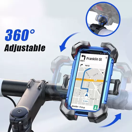 Motorcycle Phone Mount Auto Lock 100mph Military Anti-Shake Bike Phone Holder