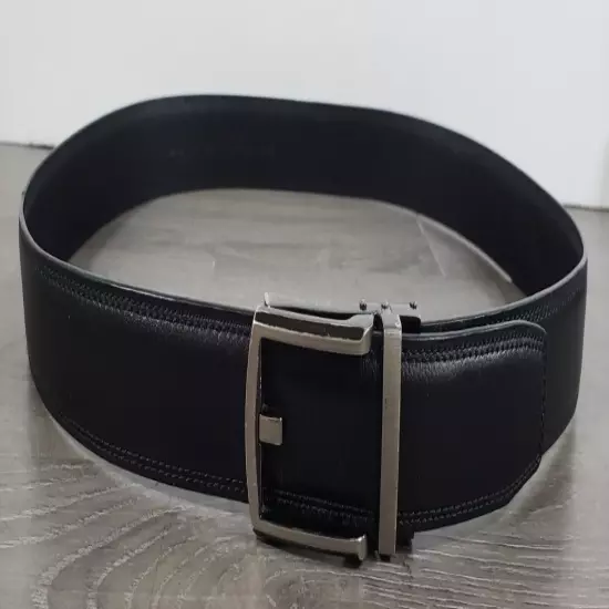 COMFORT CLICK Black Leather Belt Mens Size 28 - 38 ADJUSTABLE