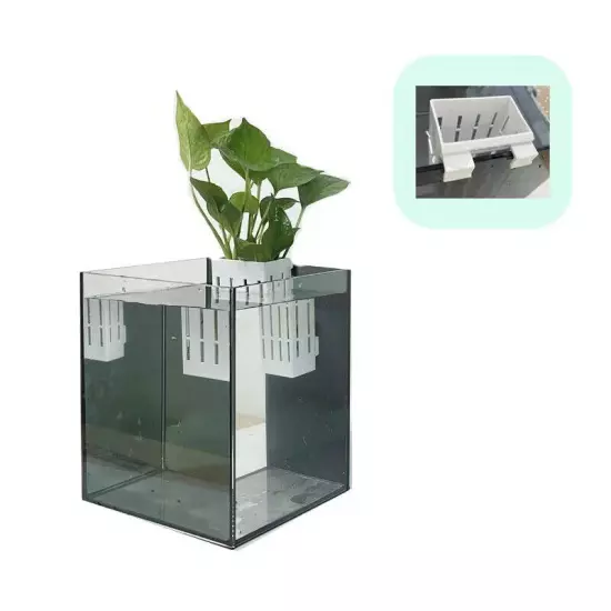 Fish Tank Plant Holder Aquarium Hydroponic Planter Cup Wall Mounted Plant Basket