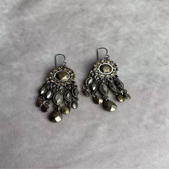 Vintage Dangle Silver Tone Earrings Waterfall