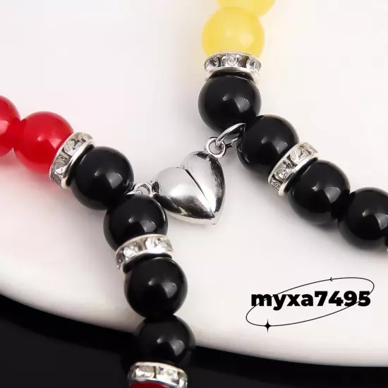 Cosplay Bracelet Deadpool 3 & Wolverine Beaded Heart Pendant Hand Chain Jewelry