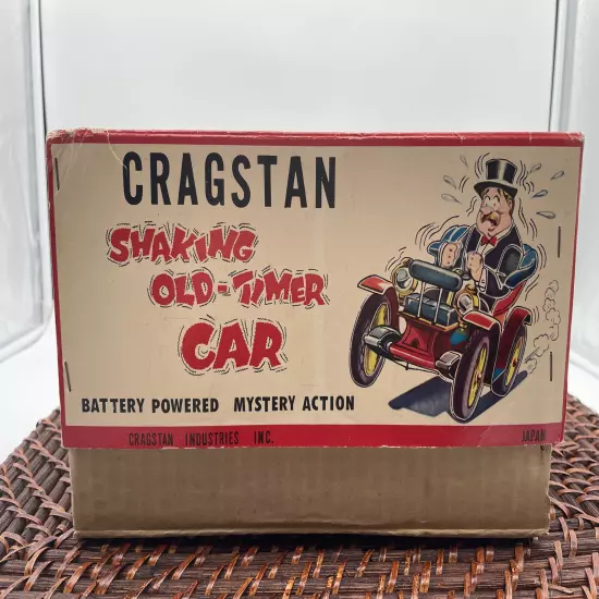 Vintage Toy Cragstan Shaking Antique Car Battery Op Metal Japan Orig Box-1943.24