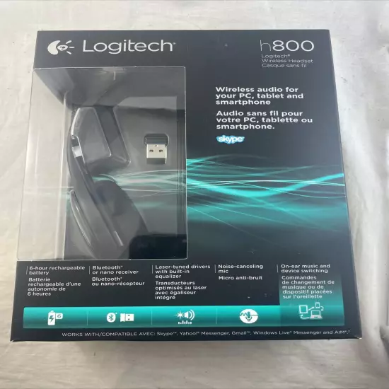 Logitech H800 Black Wireless Over The Head Headset (Factory Sealed)