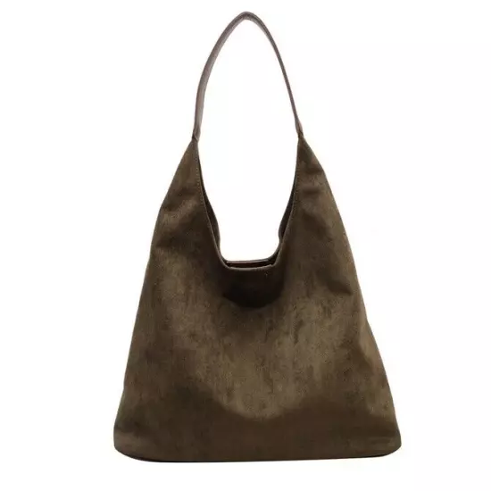 Women Large Capacity Suede Shoulder Bag Fashion Versatile Bucket Bag