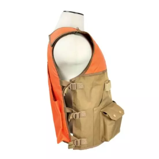 VISM Hunting Vest Shooting Safety Vest Duck Quail Pheasant Hunting TAN w/ BLAZE~