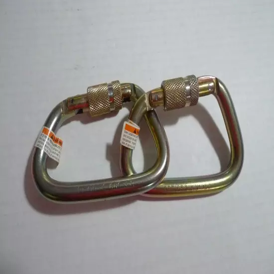 OMEGA - STEEL CARABINERS - LOT OF 2 - # OP716S3 - NEW OLD STOCK -53 KN- MADE@USA