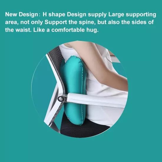 Inflatable Travel Nursing Waist Pillow Blow up Lumbar Body Back Support Pillow