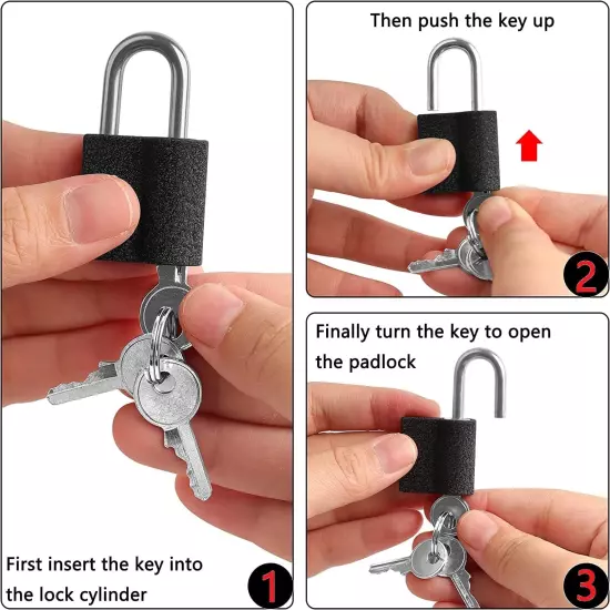 6 Pack Mini Padlock with Keys, Mini Luggage Locks, Suitcase Locks, Padlocks Keye