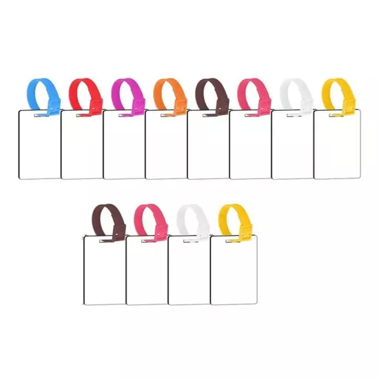 12Pcs Sublimation Blank Luggage Tags with Straps Lanyard Sided Printable 9215