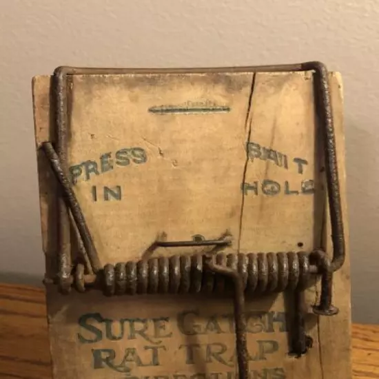 ANTIQUE “SURE CATCH” RAT TRAP 7” LOVELL MANUFACTURING ERIE PENNSYLVANIA RARE