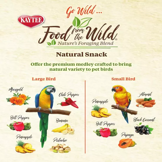 Food from the Wild Natural Pet Bird Snack Food Treats for Parakeets, Cockatiels,