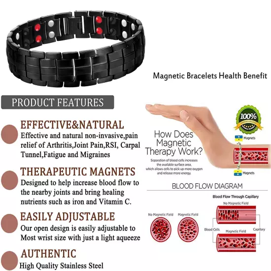 Magnetic Healing Therapy Women Men Bracelet Weight Loss Pain Relief Arthritis