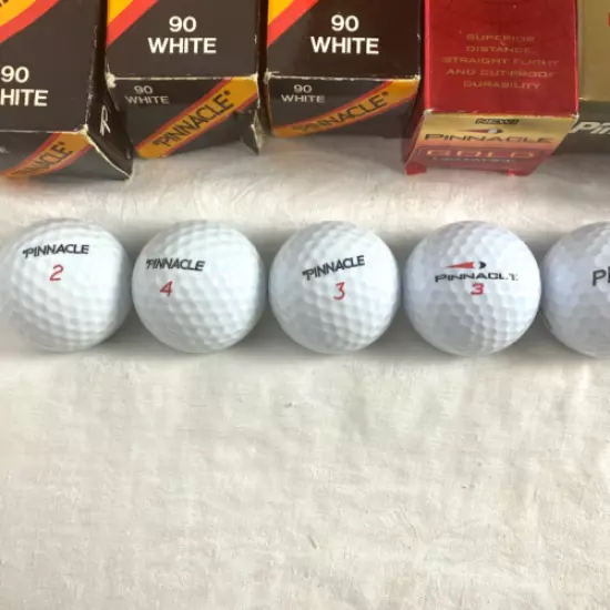 Lot of 24 Vintage Golf Balls Pinnacle 90 Gold Distance Pro Fore NWGold Floaters