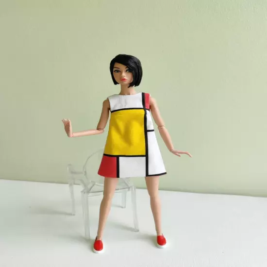 Red & Yellow Color Block dress #2 for Poppy Parker, Nu face, Nippon by Olgaomi