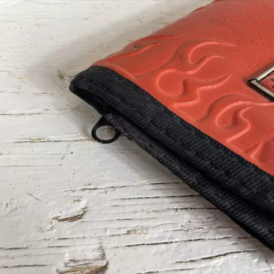 VINTAGE Spitfire Wallet Orange Black 90’s Canvas And Tire Very Rare! Flame Logo