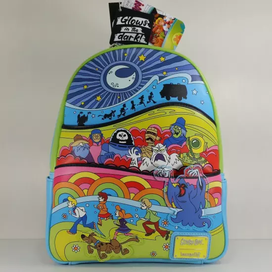 Loungefly Scooby-Doo Psychedelic Monster Chase Glow In The Dark Mini Backpack