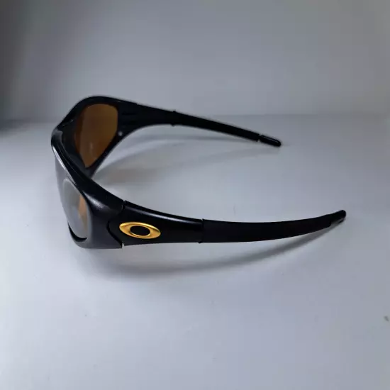 Oakley Straight Jacket Sunglasses, Black Frame, Gold Logo & Lenses