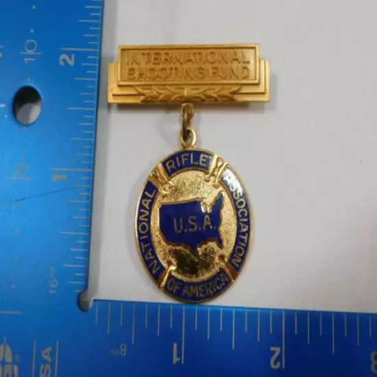 NRA of America USA International Shooting Fund Enamel Pin Appreciation Medal