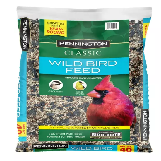 Pennington Classic Wild Bird Feed and Seed 40 lb Bag Dry 1Pack