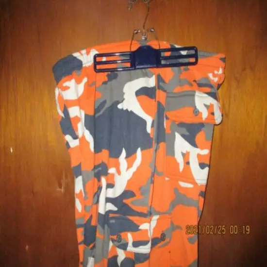 Boulder Creek Men's Orange Camo Pants 2XL Tall 2X 40 x 34 Thermo Lined Fleece