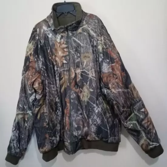 BEAR CREEK OUTFITTERS Men Reversible Mossy Oak Fleece Hunting Jacket Camo 2XL