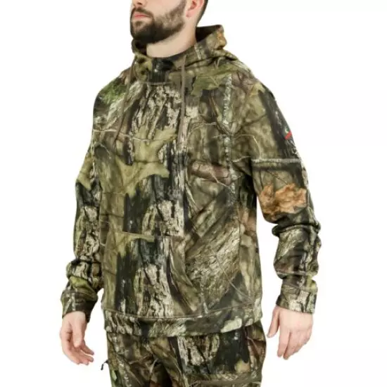 Mossy Oak Men's Performance Fleece Camo Hoodie, Hunting Clothes for Men