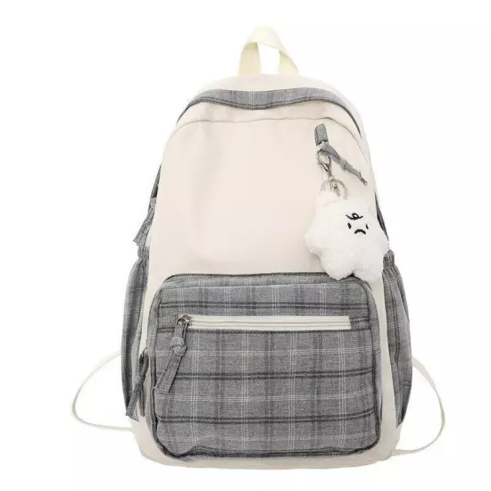 Girl Travel School Bag Book Backpack College Plaid Backpack Women Laptop Bag