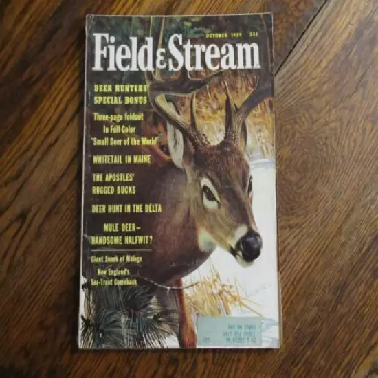 Field and Stream Magazine October 1959 Vintage Issue- Free Shipping!