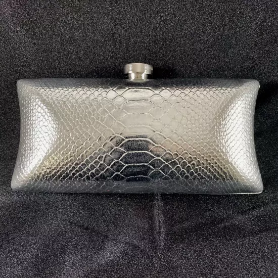 Vince Camuto Silver Metallic Clutch Bag, Women's Fragrance Collection NEW