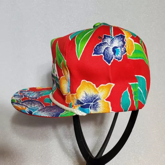 RARE Bonanza Steak House Trucker Hat Cap Snapback All Over Colorful Floral Rope