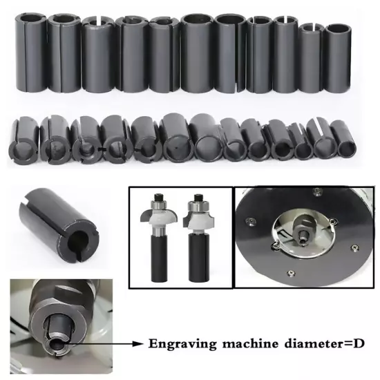 9/12/13Pcs Engraving Machine Adapter Collet Carbon Steel Milling Cutter beHwV