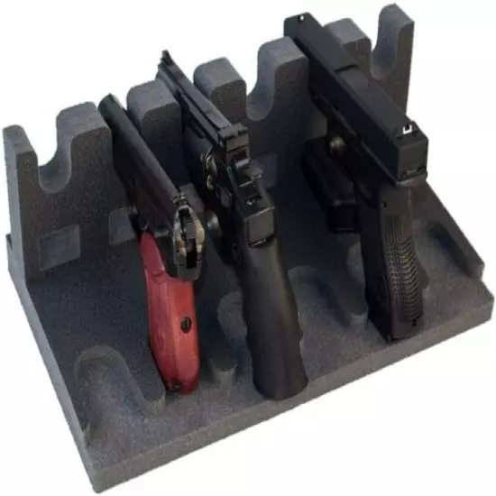 6 Gun Foam Rack Pistol Handgun Holder Organizer Stand Holder Magazine Storage 