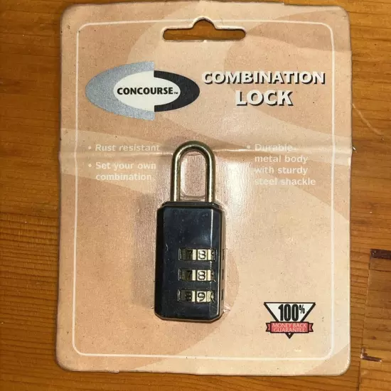 Combination Lock 3-Dial No Key Luggage Travel Set Your Own Code CONCOURSE