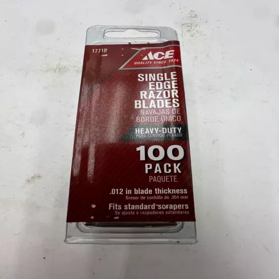 9 Pack of 100 - OEM Ace Carbon Steel Single Edge Razor Blade 1.75 in. L 17716