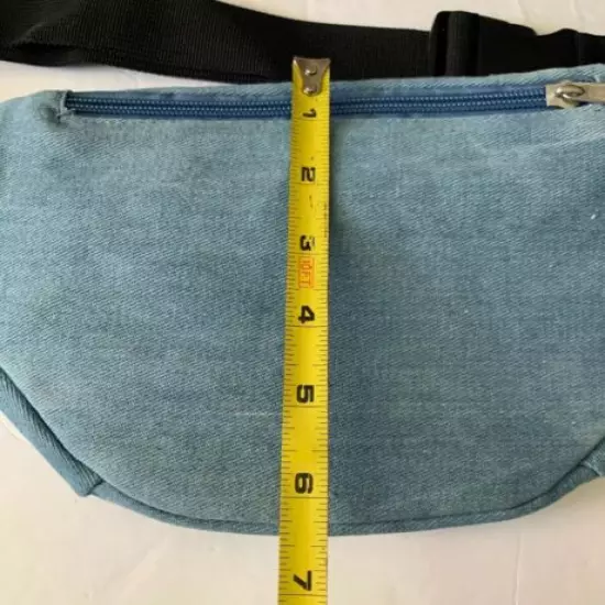 Outdoor Sport Bag Fanny Pack Travel Hiking Waist Money Belt Zip Pouch Blue Denim