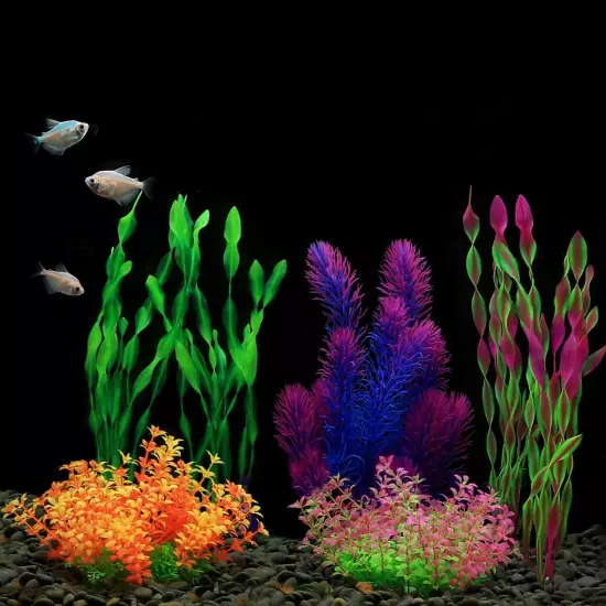 Artificial Aquarium Plants, Plastic Fish Tank Plants for Aquarium Decorations...