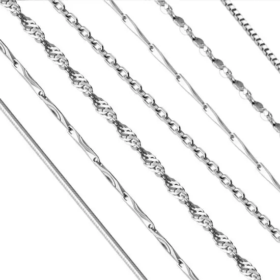 Wholesale Real 925 Sterling Silver Necklace Chains For Pendants Jewelry 16"-24"