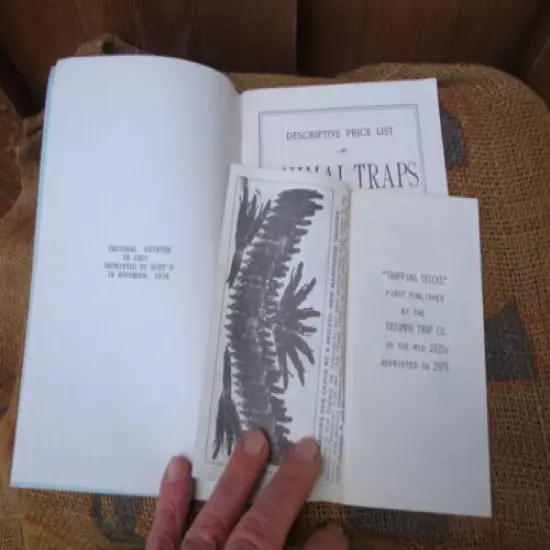 vintage TRAPPING TRICKS and ANIMAL TRAPS 1976 reprints