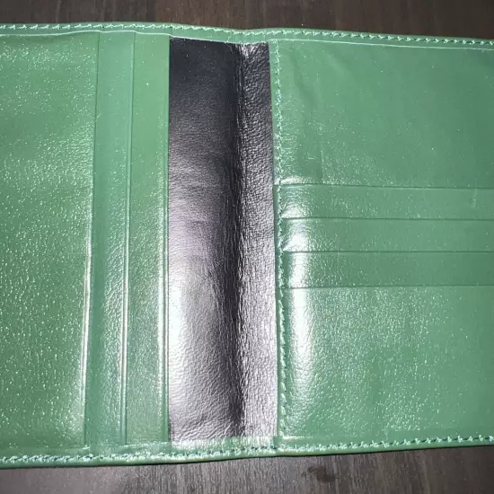 NEW Rolex Vintage Green Leather Card Wallet Passport Holder NEW