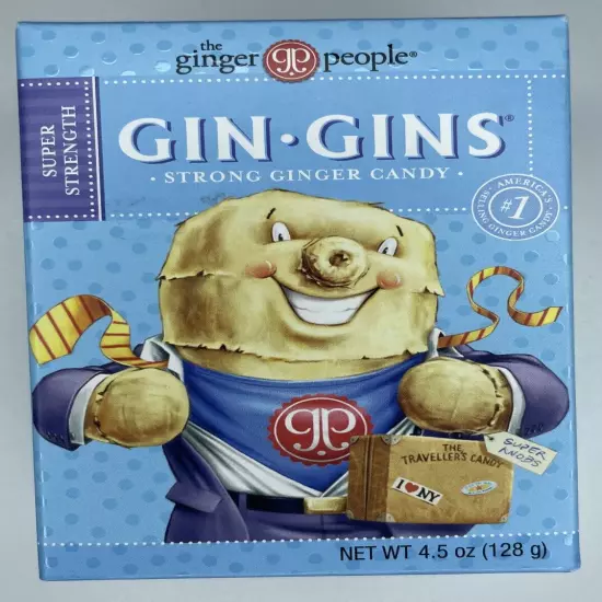 Gin Gins (Strong Ginger Candy) The Ginger People 4.5 Oz Each Lot Of 4 Boxes