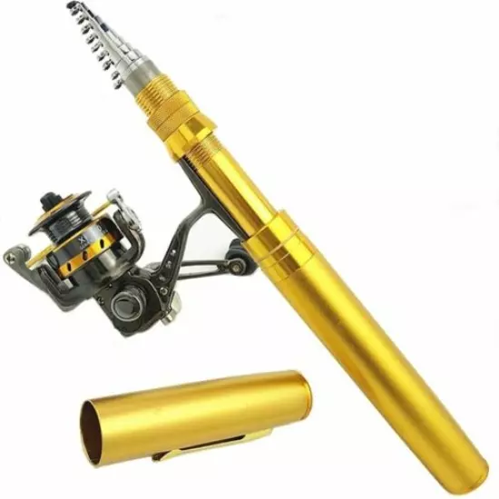 Fishing Rods Spinning 1.8m 2.1m Pen Shape Telescopic Pocket Rock Pole Cast Reels