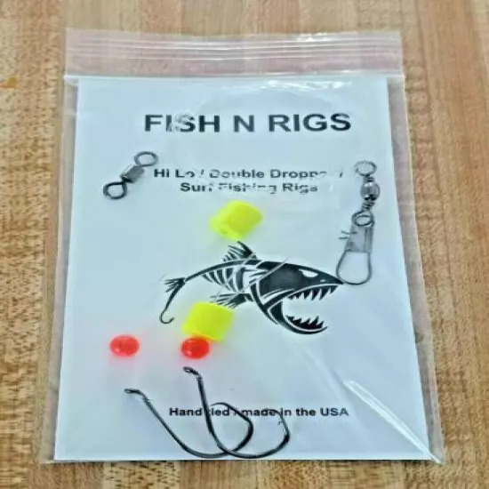 12 SURF FISHING RIGS 1/0 HOOK 30lb POMPANO WHITING DRUM FLOUNDER Snook Snapper 