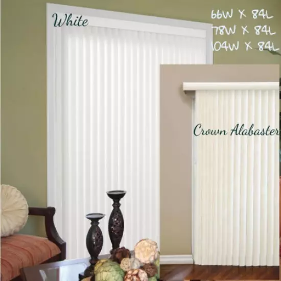 VERTICAL BLINDS Window Shade Patio Door Cordles White Alabaster 66 78 104 WX 84L