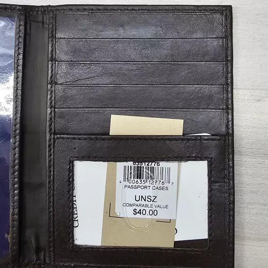 Wilsons Genuine Leather Passport Holder Cover Brown