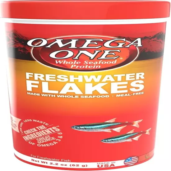 Omega One Freshwater Flakes, 2.2 oz