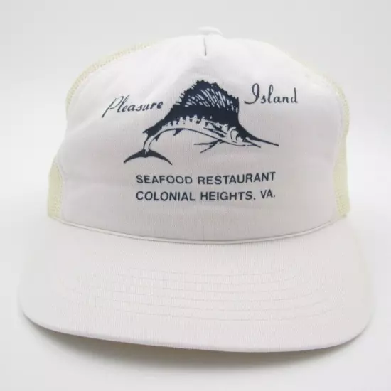 Vtg Seafood Restaurant Pleasure Island Colonial Height Snapback Hat 1 Sz Yupoong