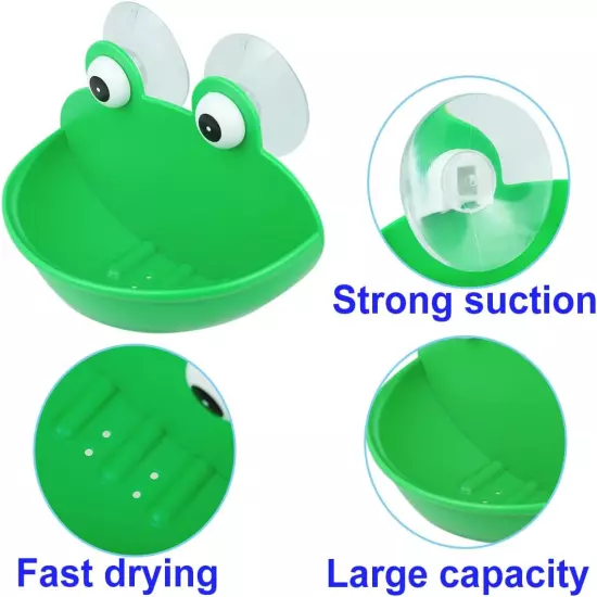 2 Pieces Frog Habitat with Dual Suction Cups Cute Fish Tank for Amphibian Aquati