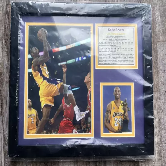 Legends Never Die “ Kobe Bryant Gold Jersey” Framed Photo Collage 11 x 14” black