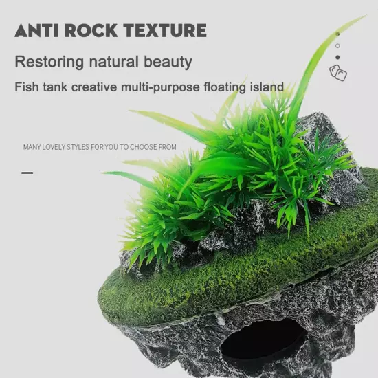 Aquarium Ornament Rockery Hiding Mountain Cave Home Fish Tank Decor ResinฅGIFT